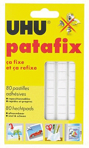 Pastilles adhésives Patafix repositionnables blanches - Blister de 80