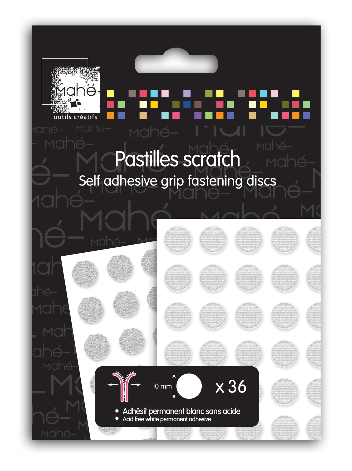 36 pastilles adhésives - 10mm