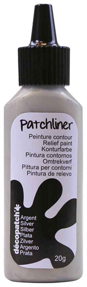 Peinture contour - Patchliner - Argent Mat - 20 g - Décopatch