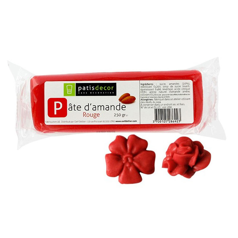 Patisdécor Pâte d'amande Rouge - 250g - Patisdécor