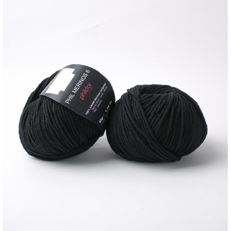 Phil merinos 6 Noir - Phildar - Pelote de laine