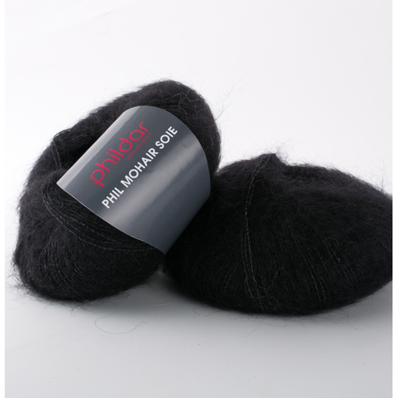 Phil mohair soie Noir - Phildar - Pelote de laine