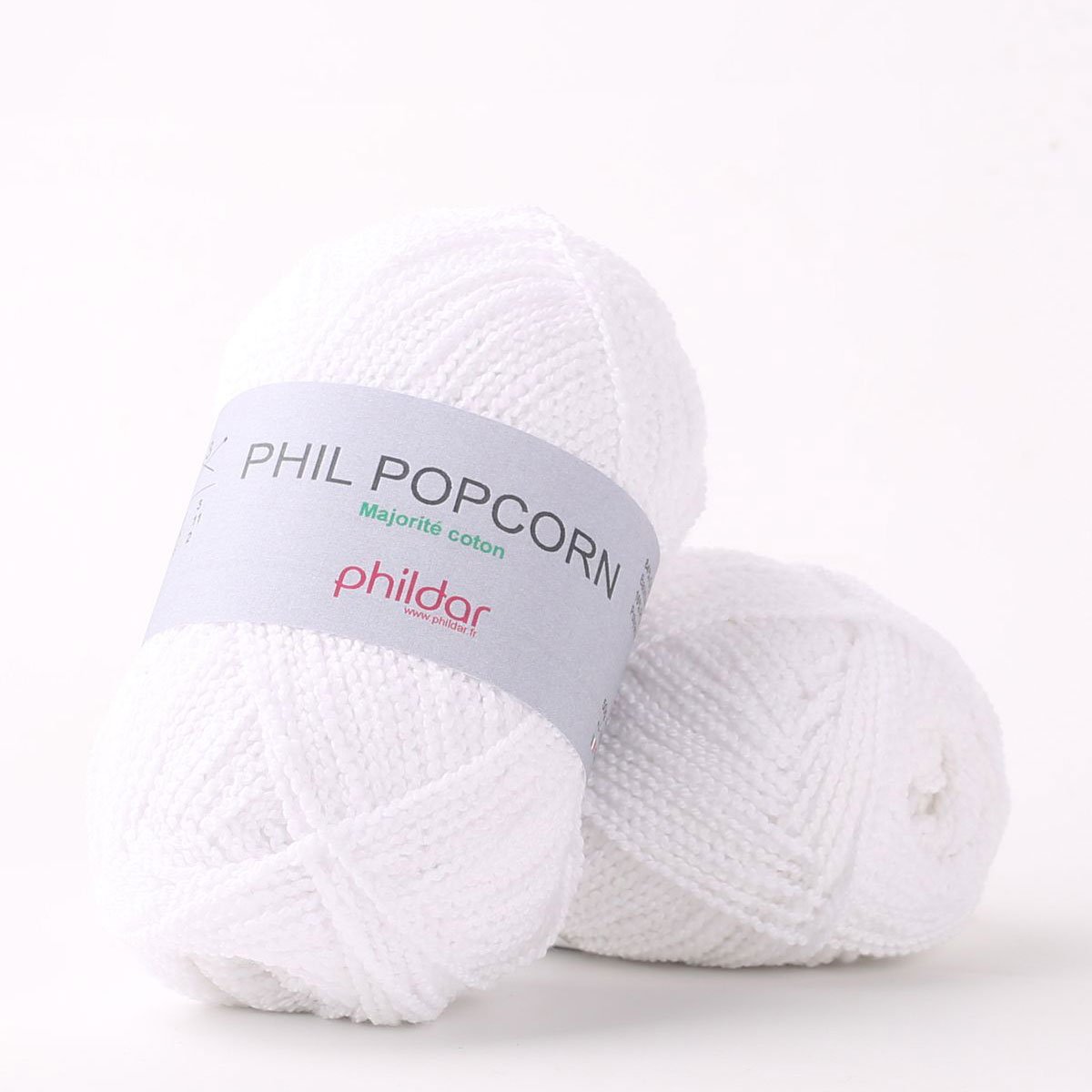 Phil popcorn Blanc - Phildar - pelote de laine