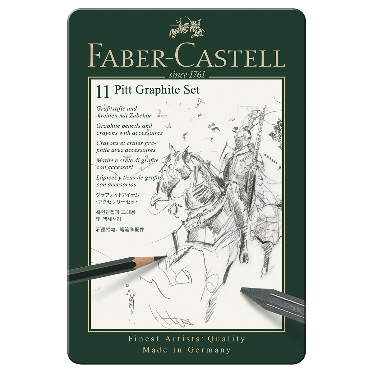 Set Pitt Graphite 12 pièces Boite Métal - Faber Castell