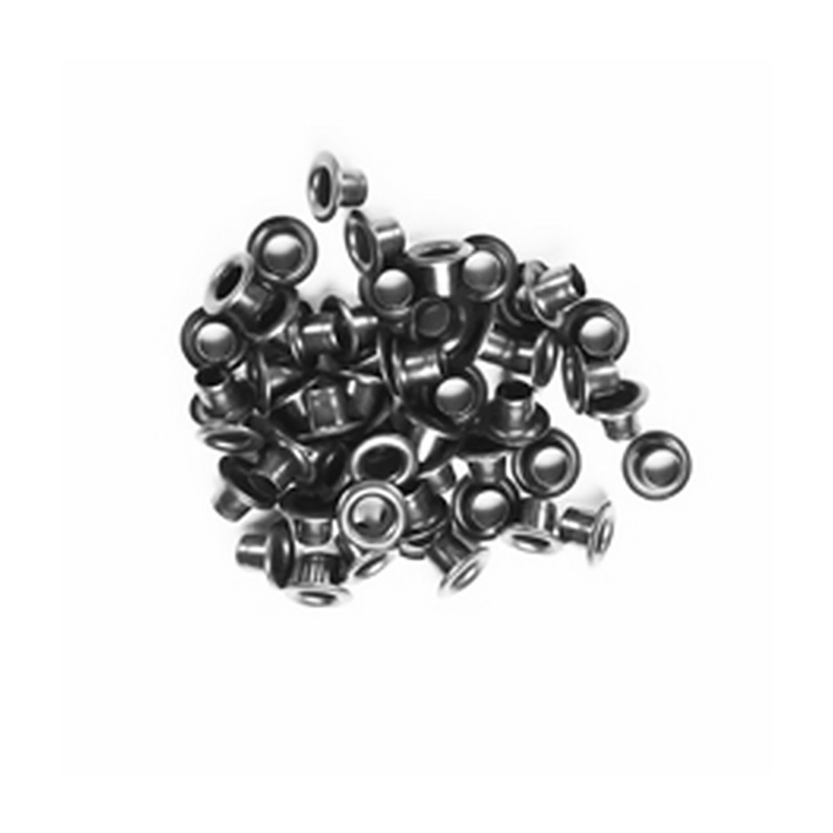 50 petits œillets - métal chromé - 4 mm