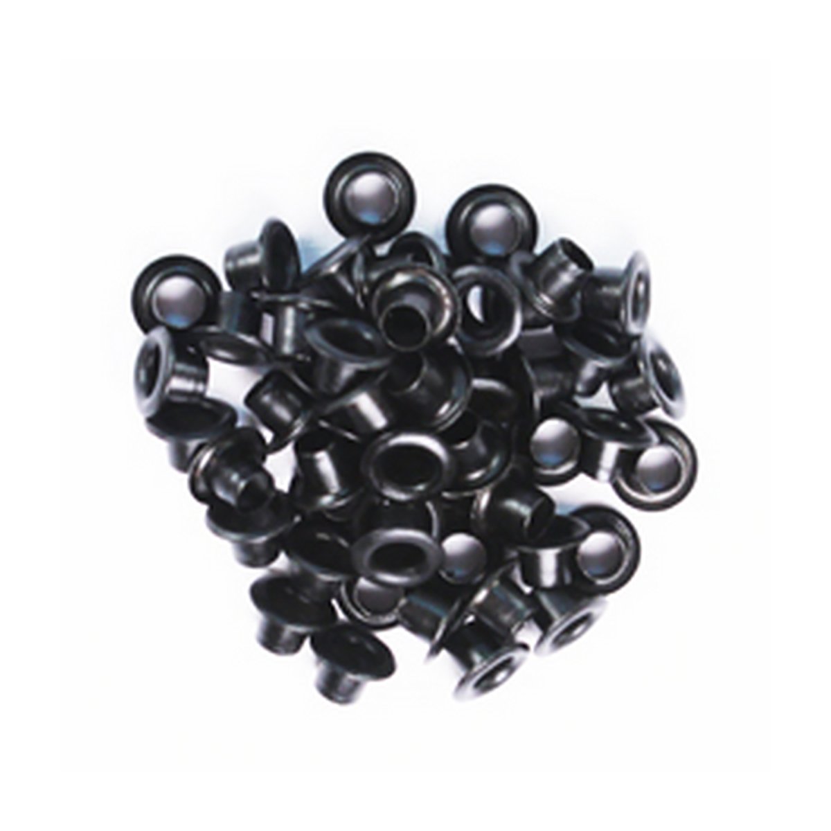 50 petits œillets - noir - 4 mm