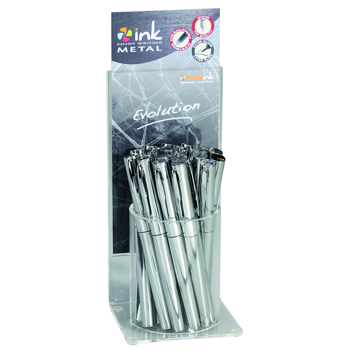 Stylo-plume INK Évolution métal chromé