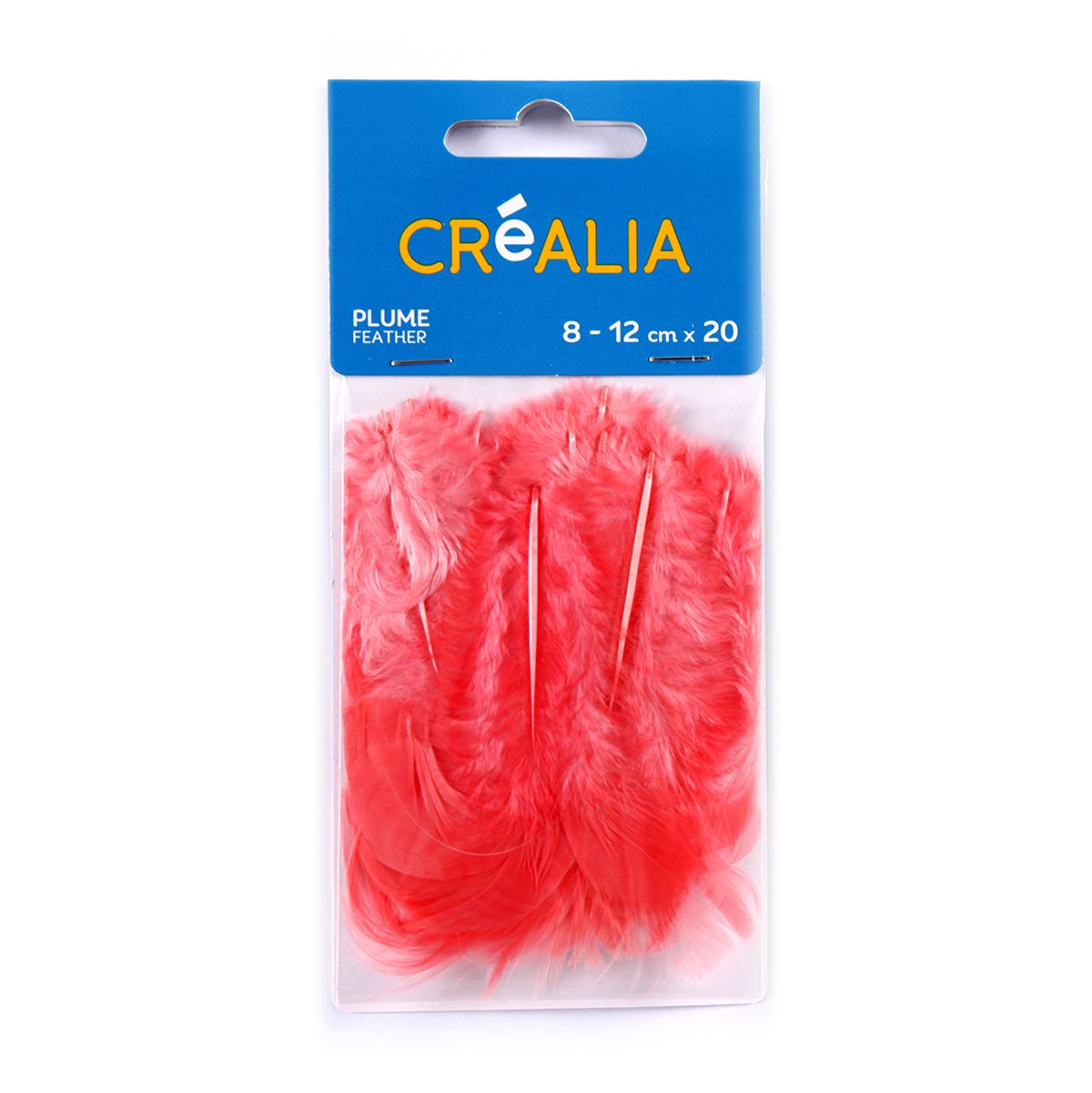 20 plumes de coq - corail - Créalia