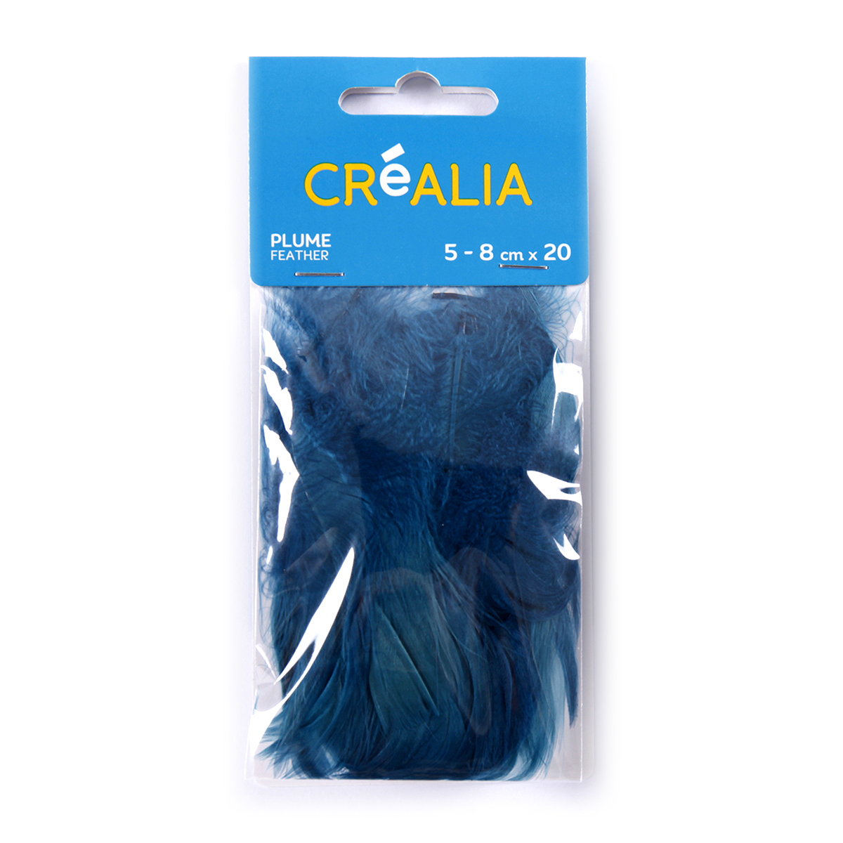 20 plumes de dinde - bleu pétrole - Créalia