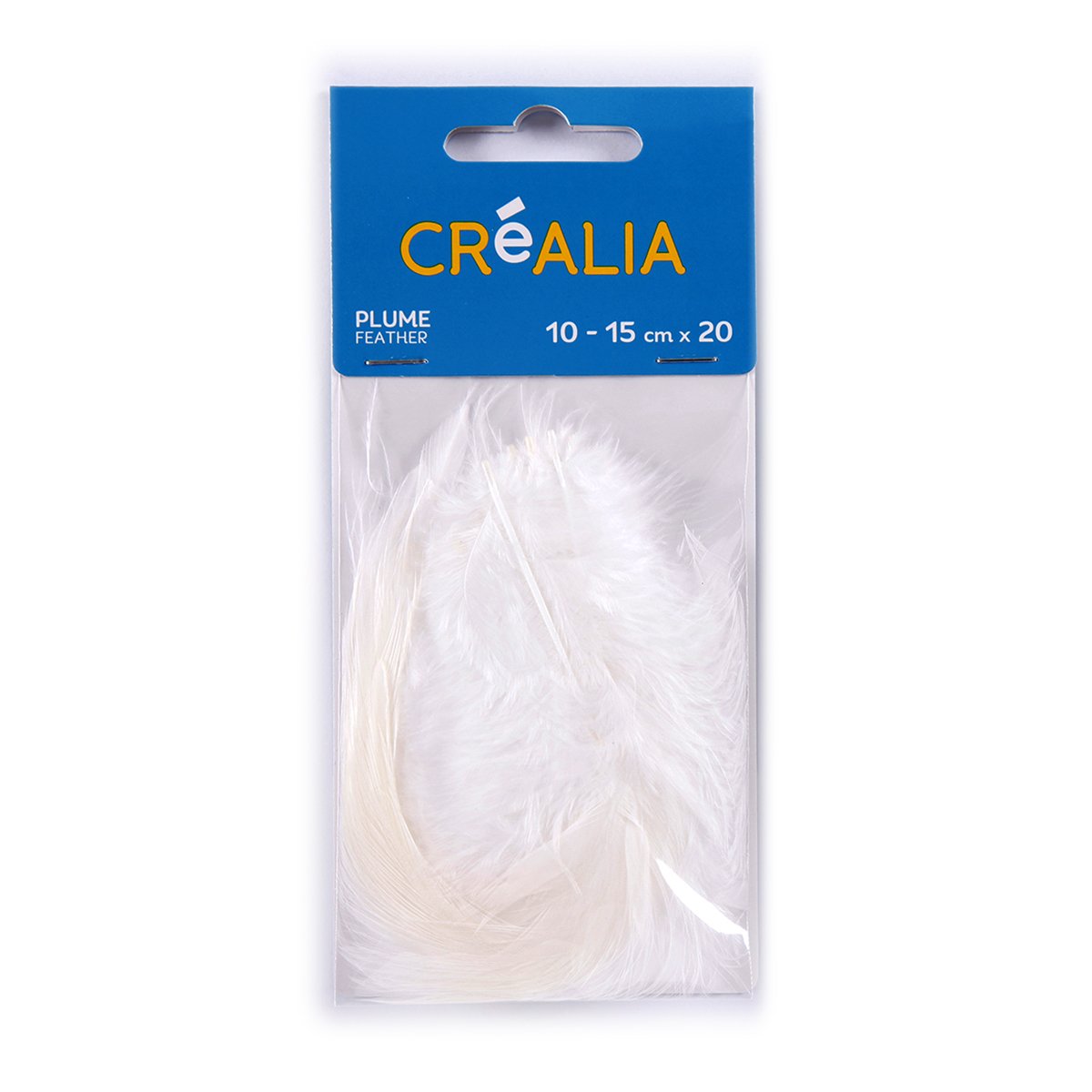 20 plumes de coq - blanches - Créalia