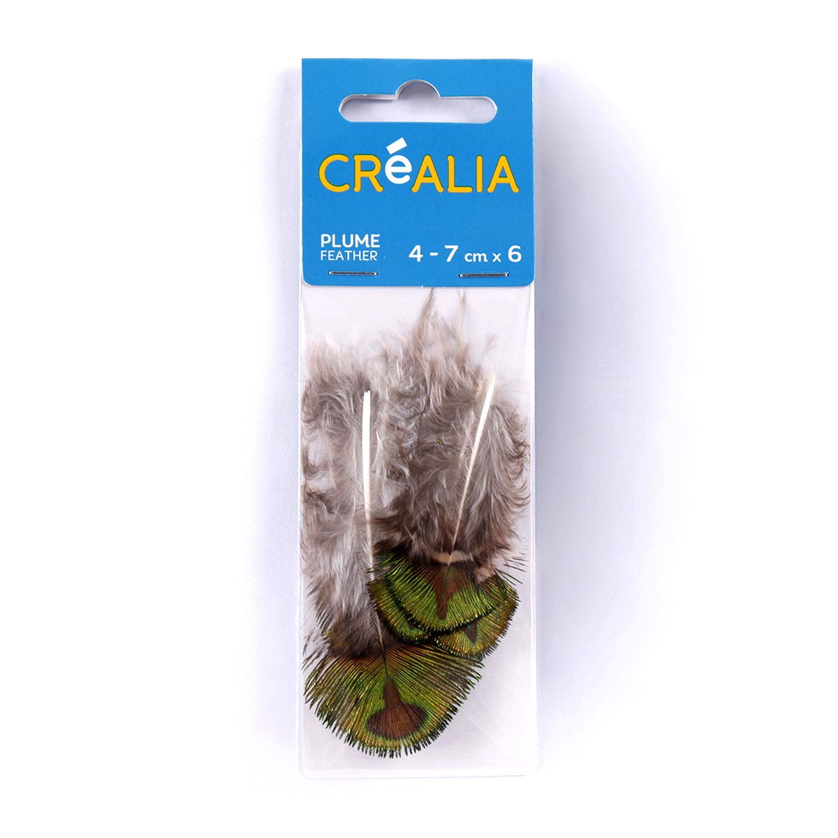 6 plumes de paon - marron - Créalia