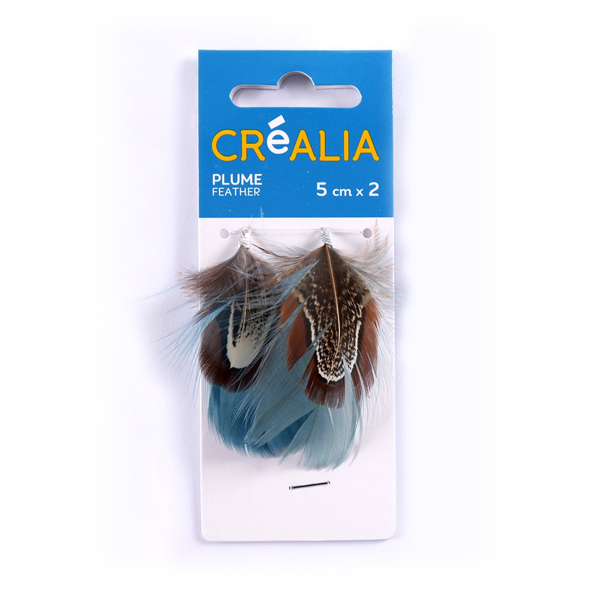 2 plumes superposées - bleues - Créalia
