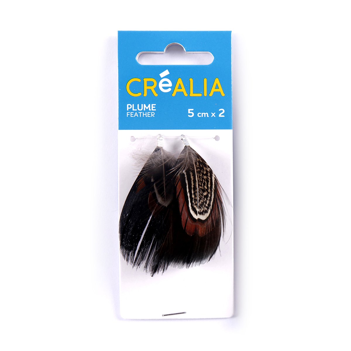 2 plumes superposées - noires - Créalia