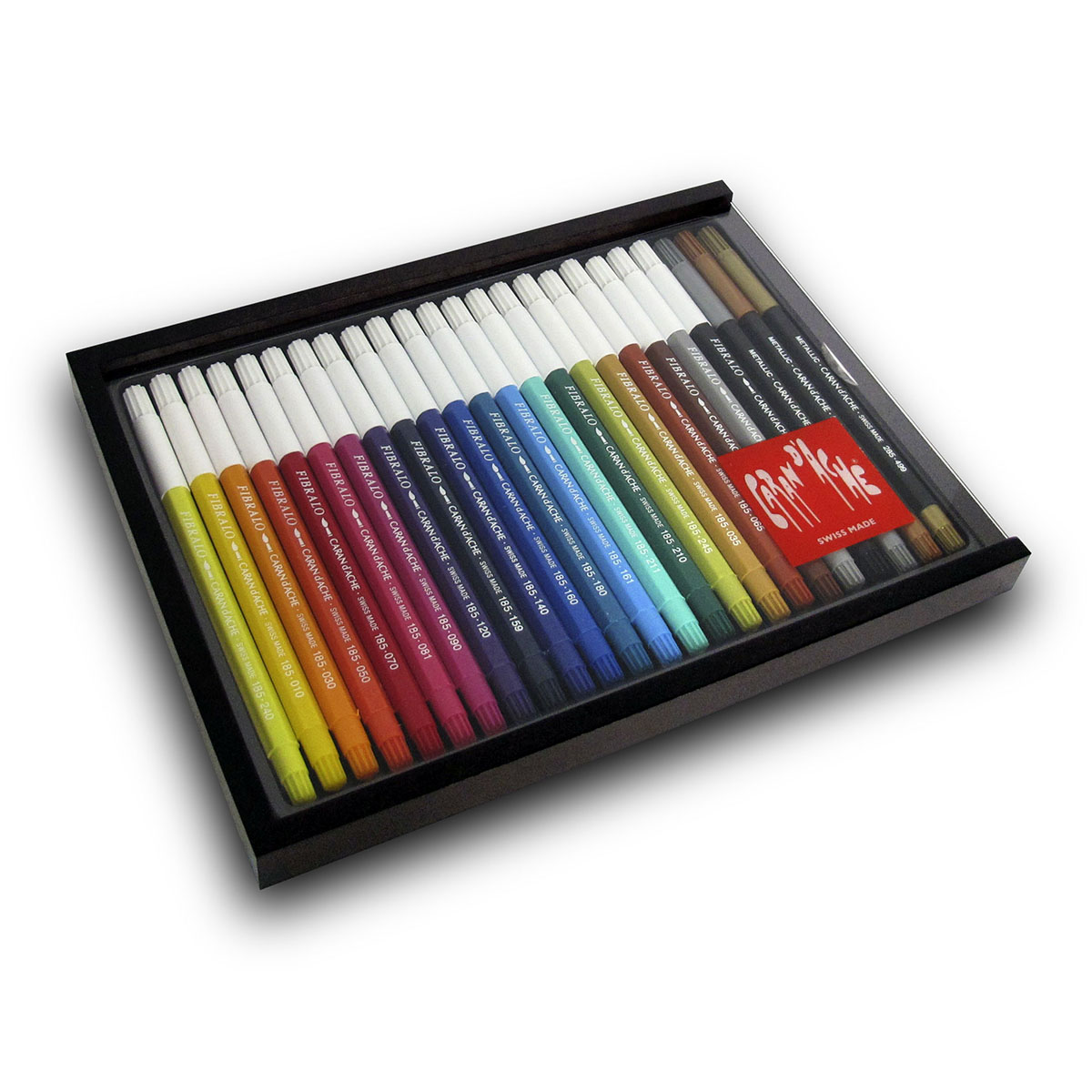 Plumier bois 24 feutres Fibralo - Caran d'Ache