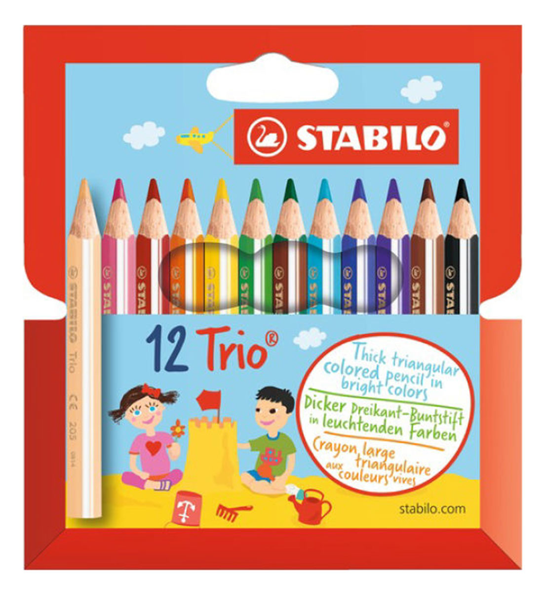 Pochette de 12 crayons triangulaire Trio court
