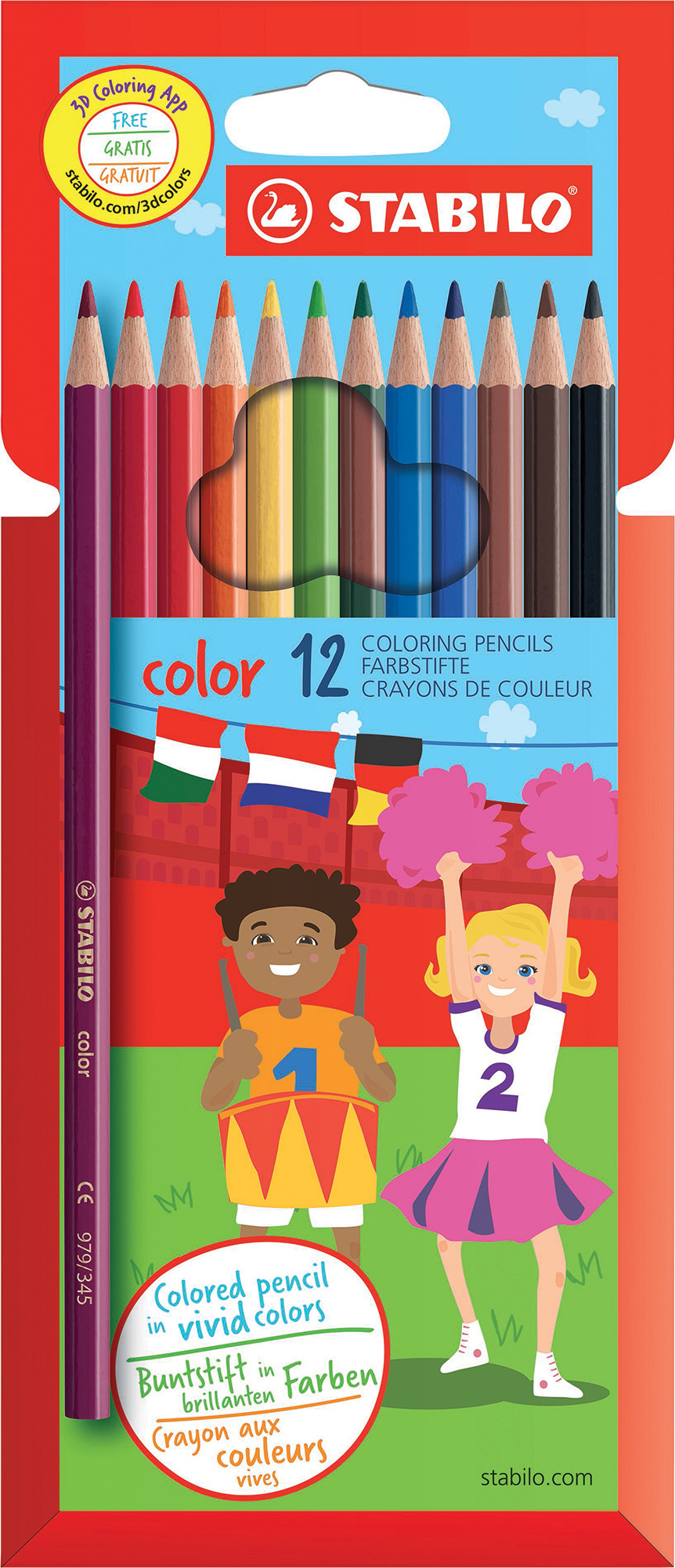 Pack de 12 crayons de couleurs color - Stabilo