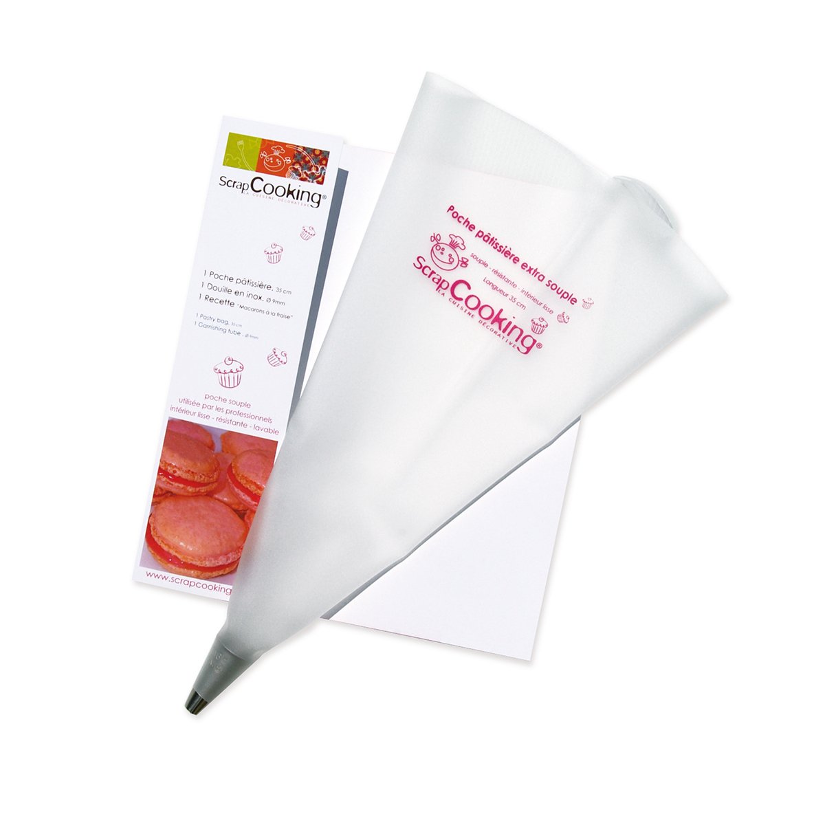 Poche à douille pâtissière extra-souple et 1 douille inox - Scrapcooking