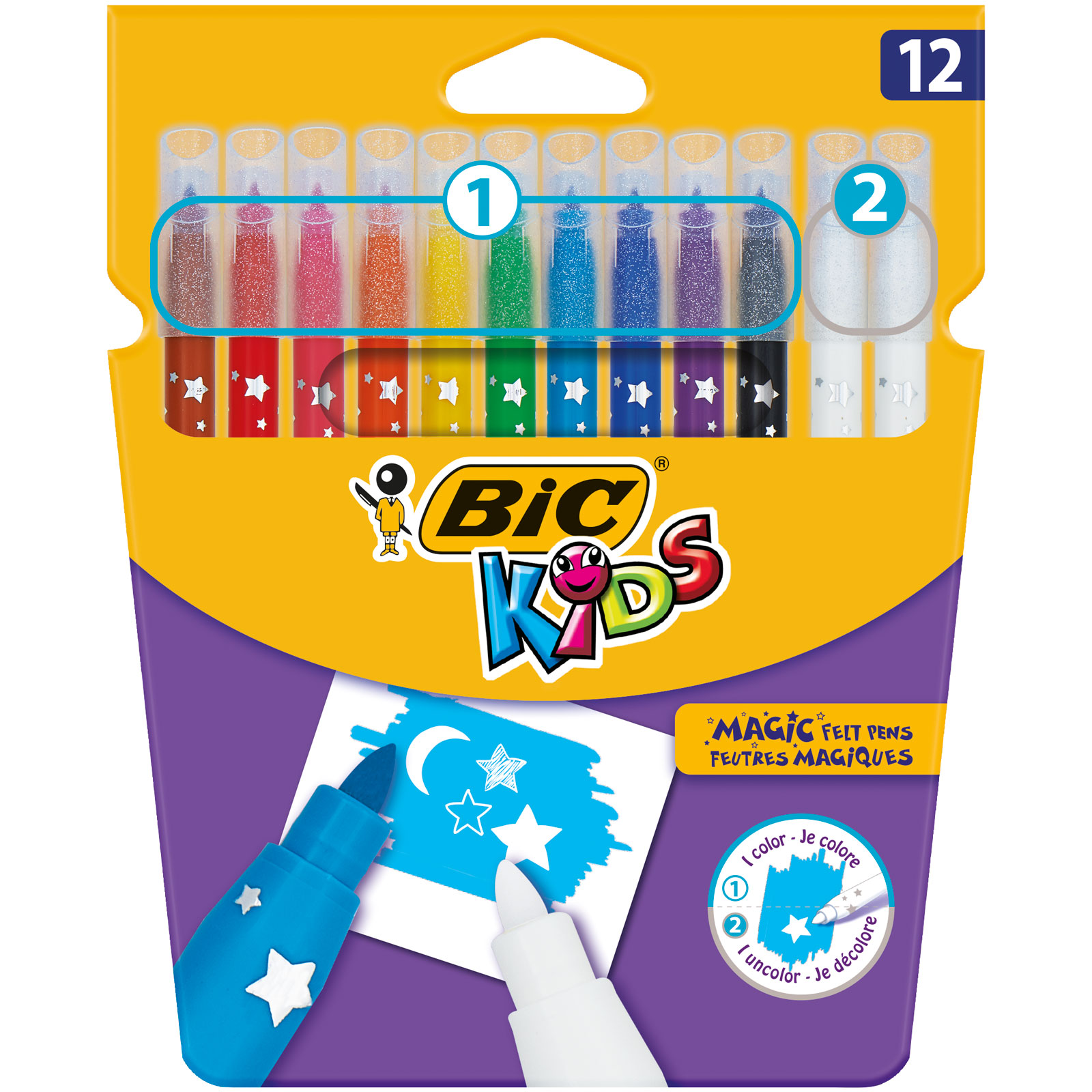Pack BIC Kids Feutres de Coloriage Magiques - Etui Carton de 12