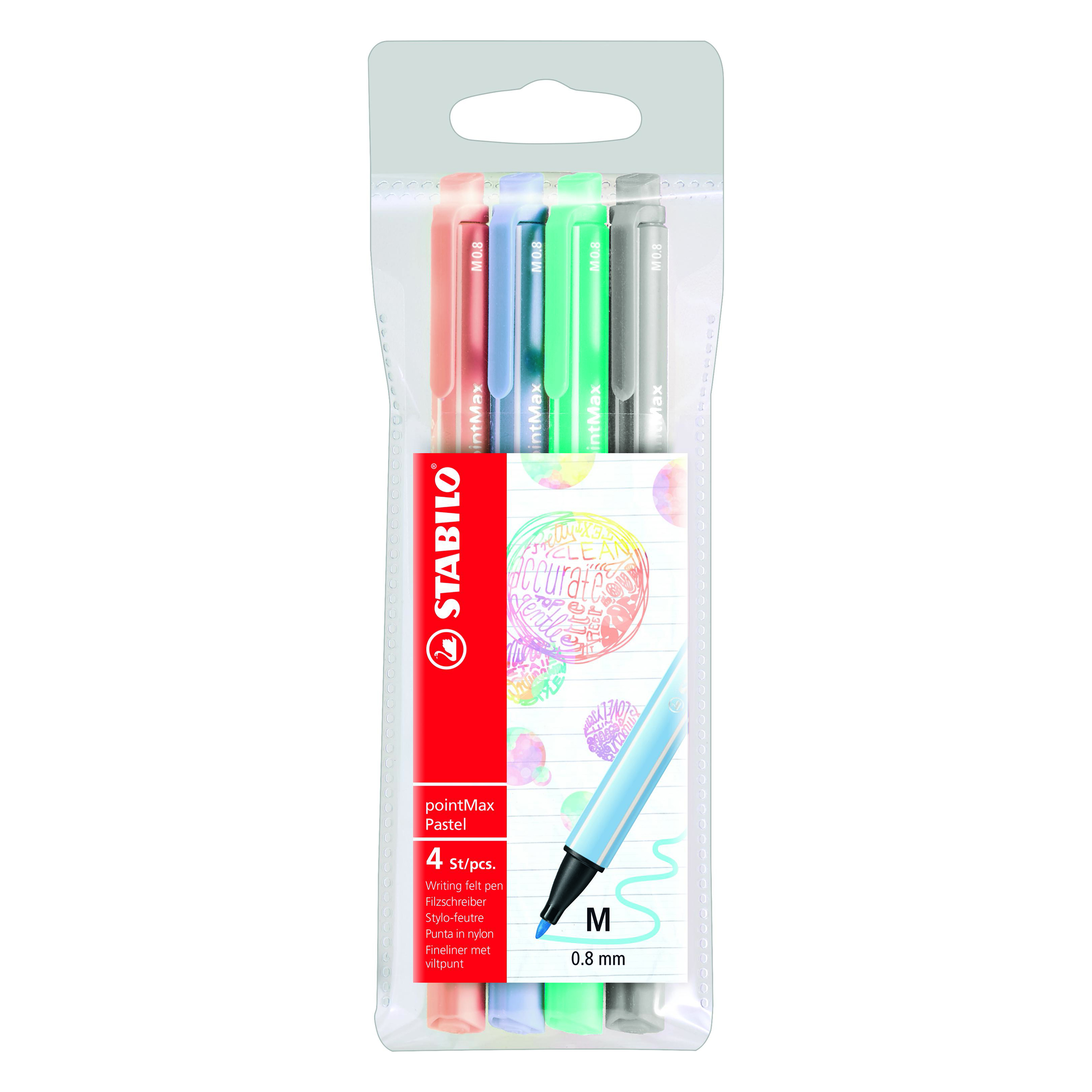 Pack de 4 feutres Stabilo Pointmax pastel - Stabilo