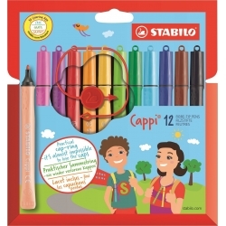 Pochette avec lacet de 12 feutres Cappi 