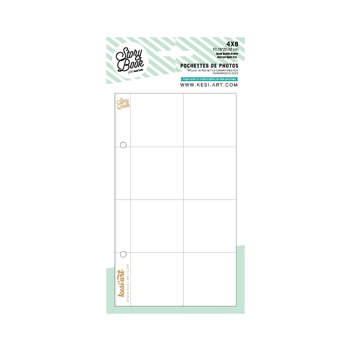 Lot de 10 pochettes photos à compartiments Story Book - 10,16x20,32 cm