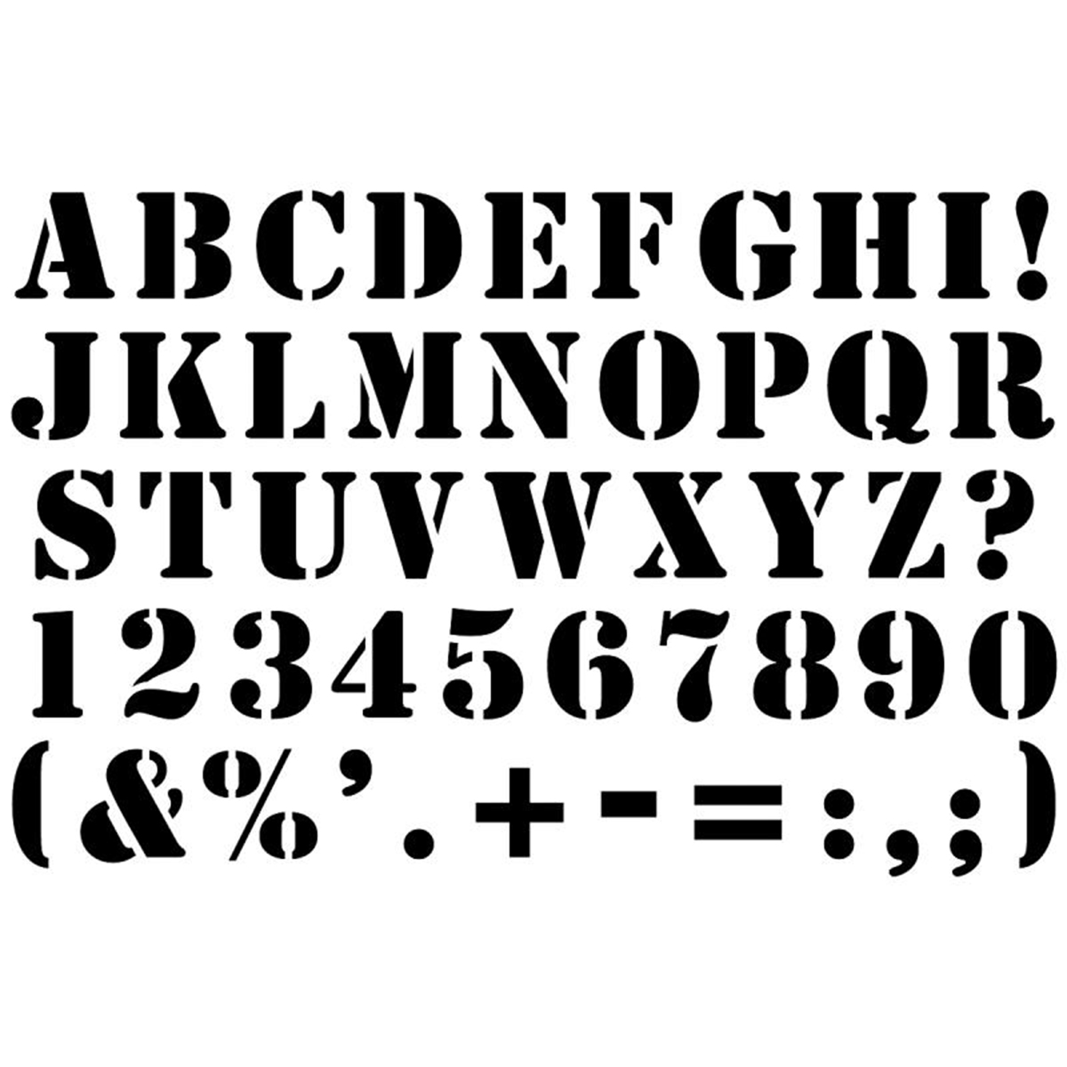 Pochoir Alphabet gras - 10x15cm