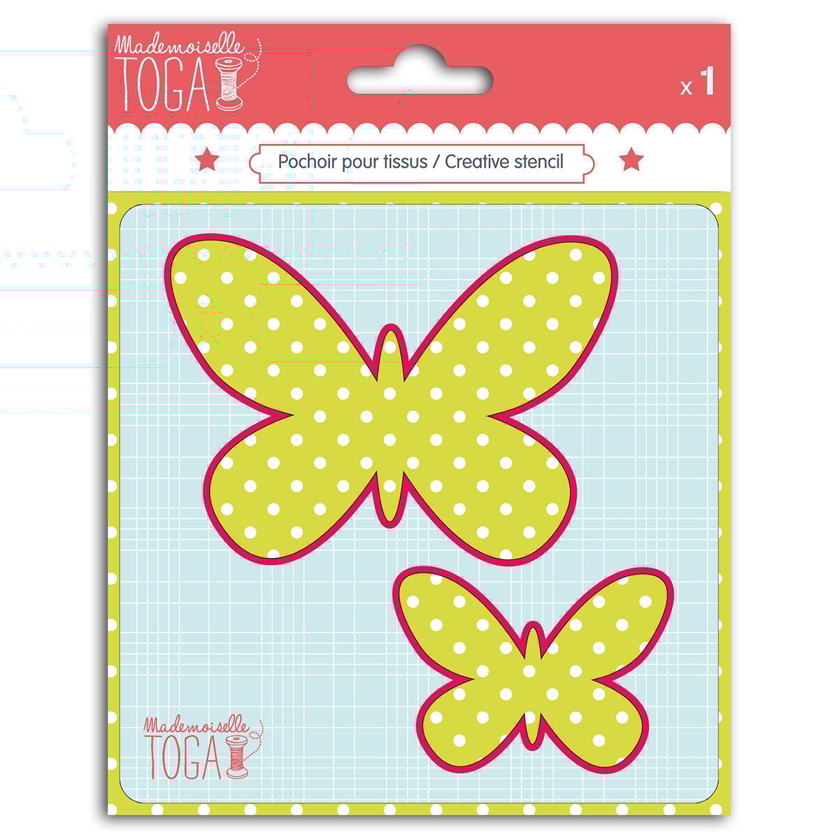 Pochoir 12.5x12.5 cm - papillons