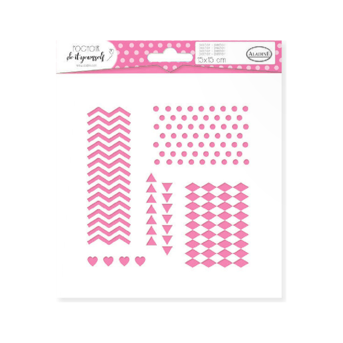 Pochoir DIY multi-géométrique - 15x15 cm