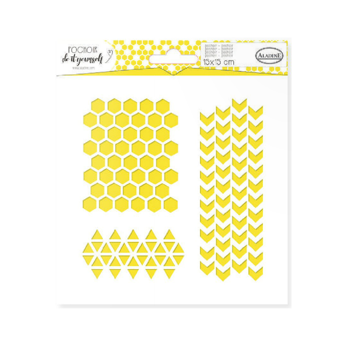 Pochoir DIY trio-géométrique - 15x15 cm