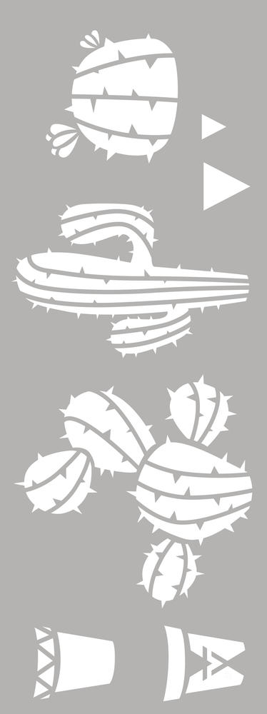 Pochoir frise - Cactus - 15x40 cm - Graine créative