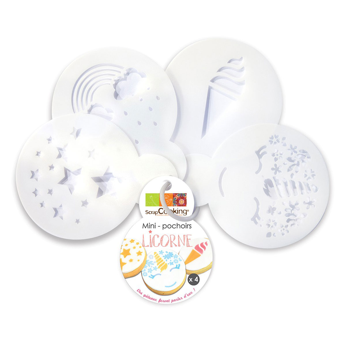 4 mini pochoirs - Licorne