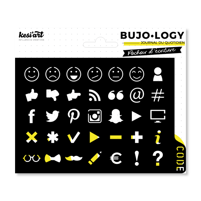 Pochoir d'écriture - Code - Bujo-Logy