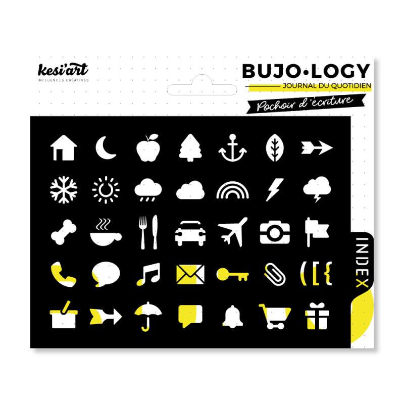 Pochoir d'écriture - Index - Bujo-Logy