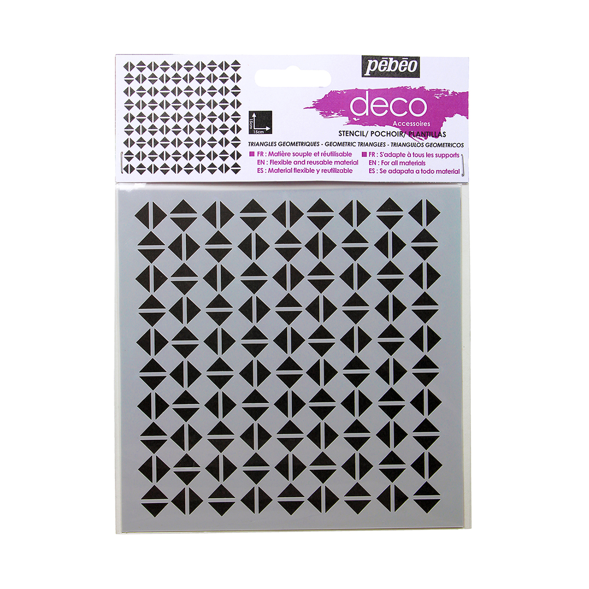 Pochoir triangles géométriques - 14,5x14,5 cm