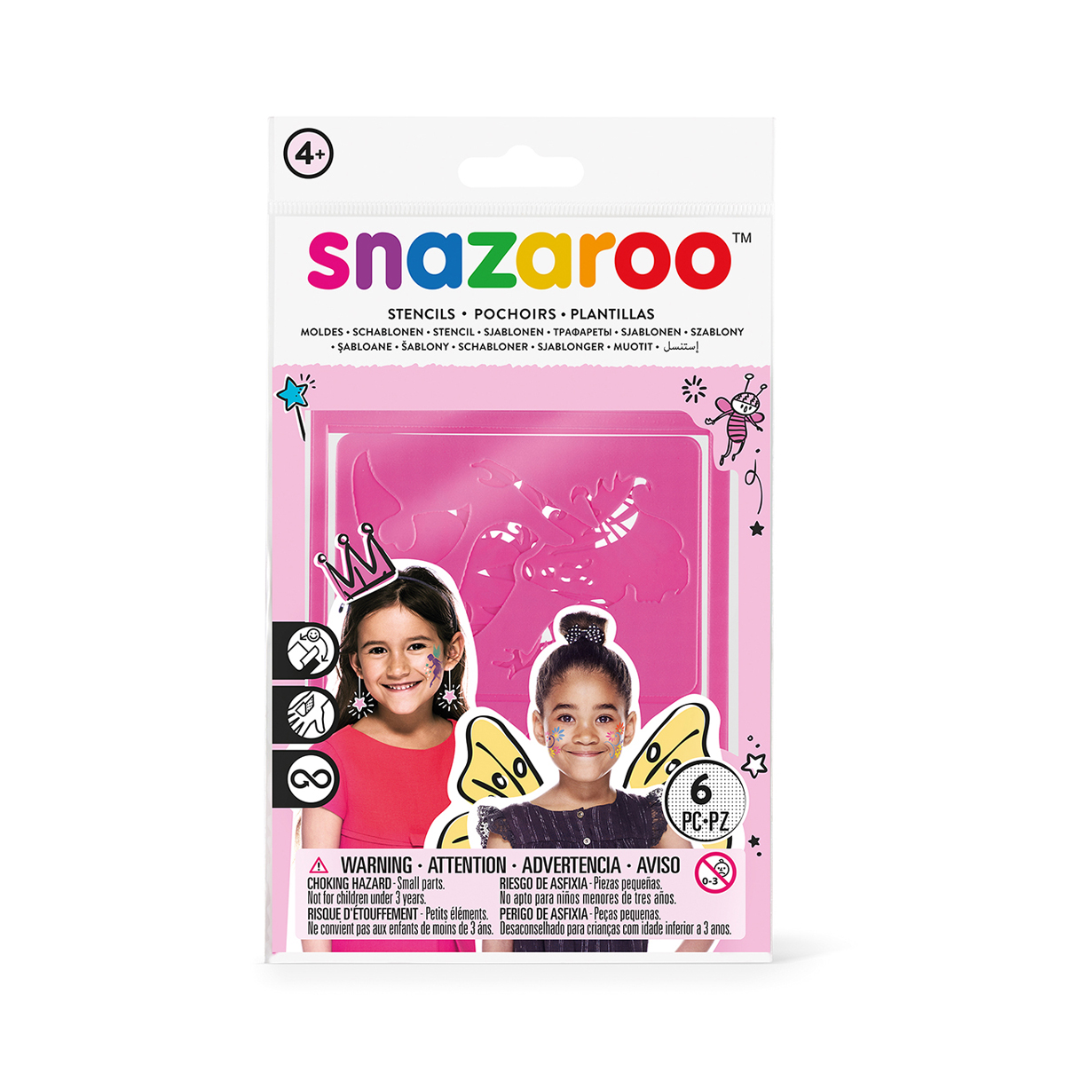 6 pochoirs maquillage - Fille 