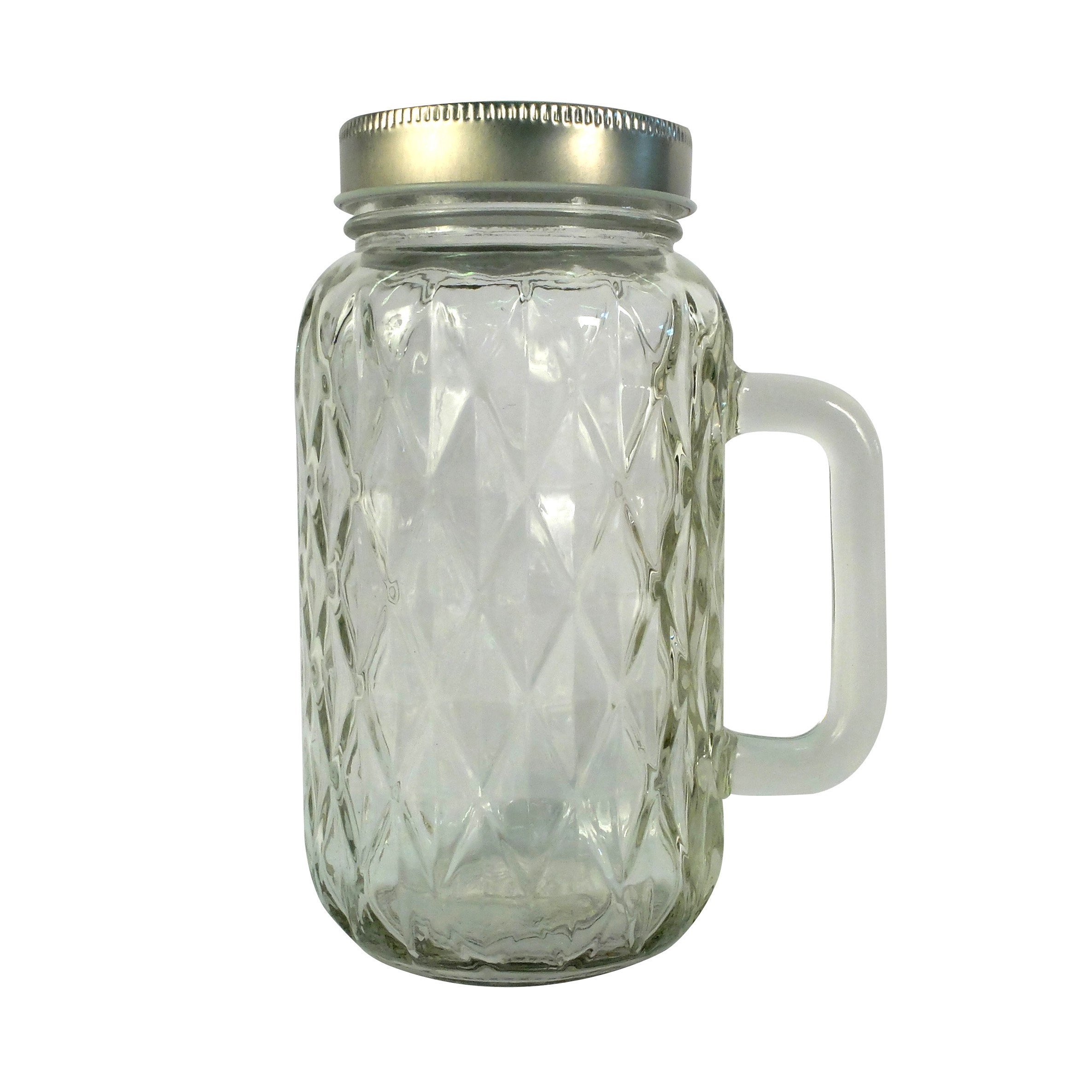 Pot en verre avec poignée - Diamant - 710 ml