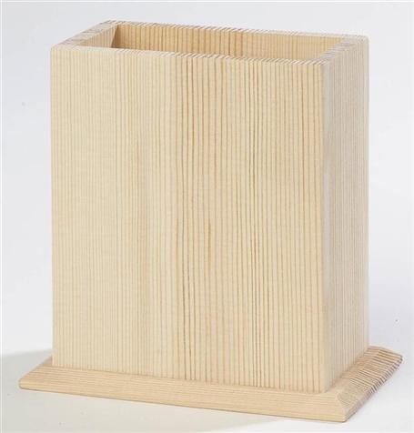 Pot à crayon rectangulaire en bois - Créalia