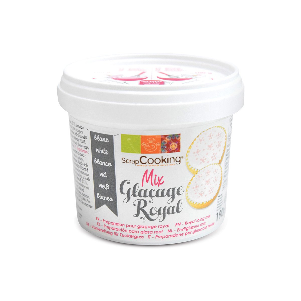 Pot - Mix pour glaçage royal blanc - 190g - Scrapcooking