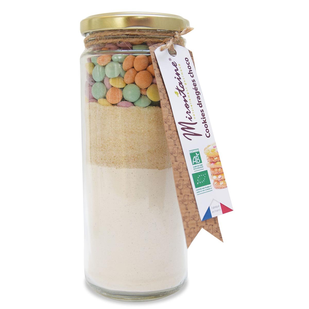 Mix pot en verre cookies dragées chocolat 375g