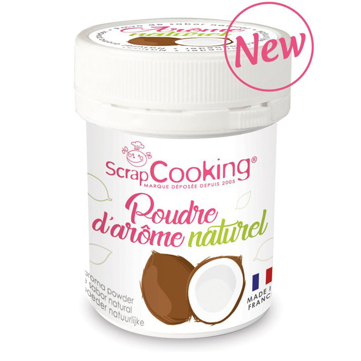 Pot de poudre d'arôme naturel 15g - noix de coco