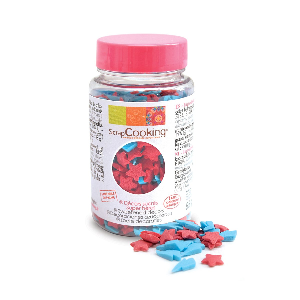 Pot de décors sucrés - Super héros - 55g - Scrapcooking