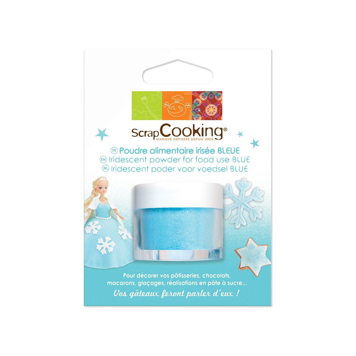 Poudre alimentaire irisée bleue 5g - Scrapcooking