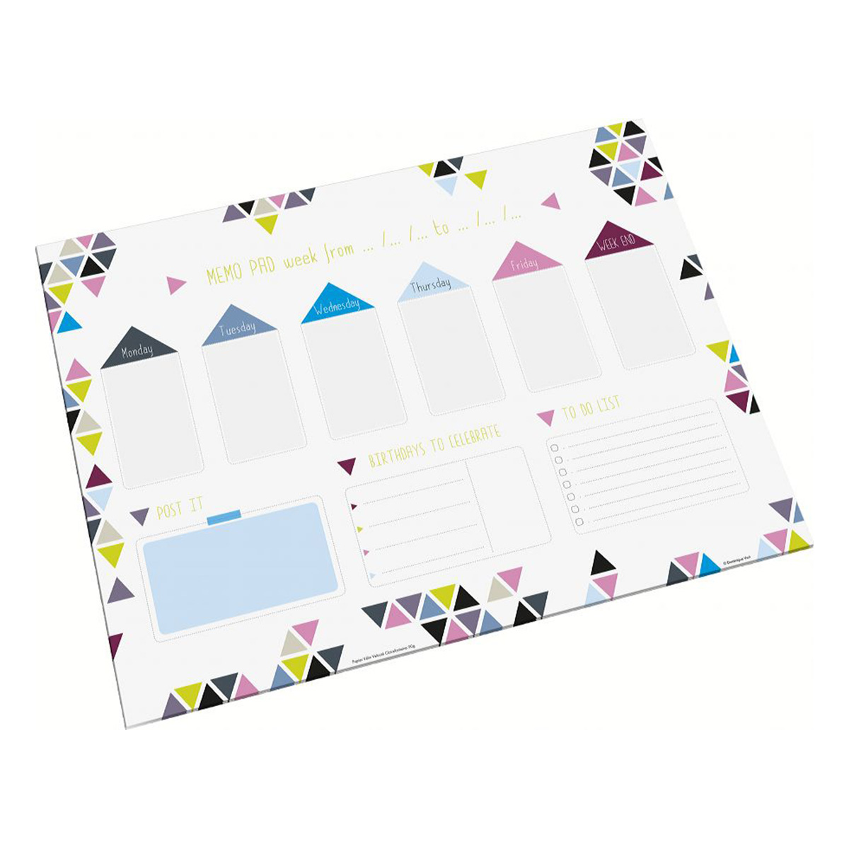 Planning «Prisme» 1 feuille par semaine - 30x40 cm - 52 feuillets