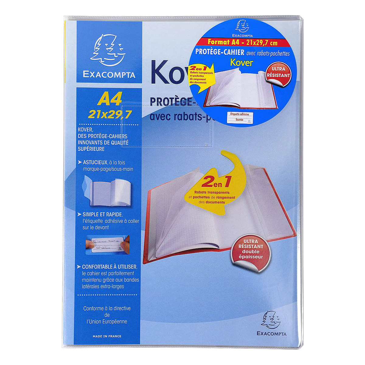 Protège cahier A4 Kover - Incolore - Incolore - Exacompta