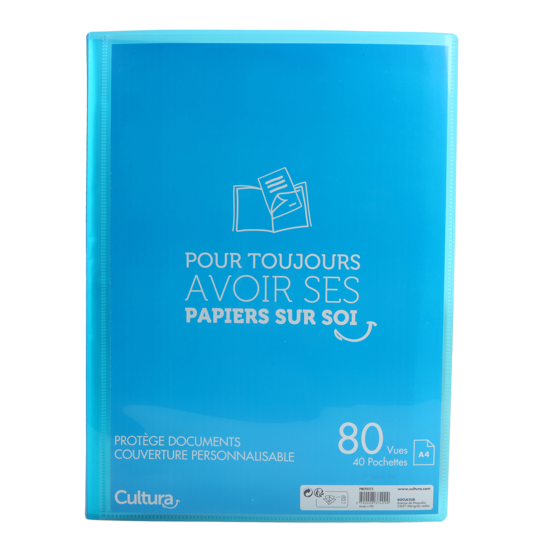 Protège-documents personnalisable - A4 - 80 vues - Cultura