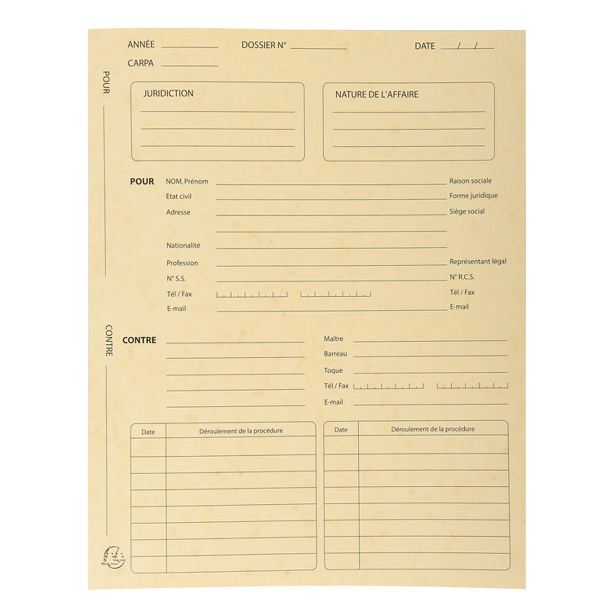25 chemises imprimées Procédure - Ivoire - Exacompta