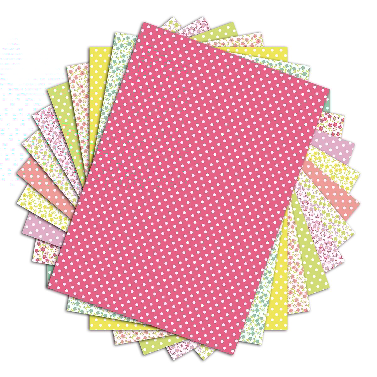 Color factory Lot de 48 feuilles A4 - Color Factory - Fleurs et pois - Toga