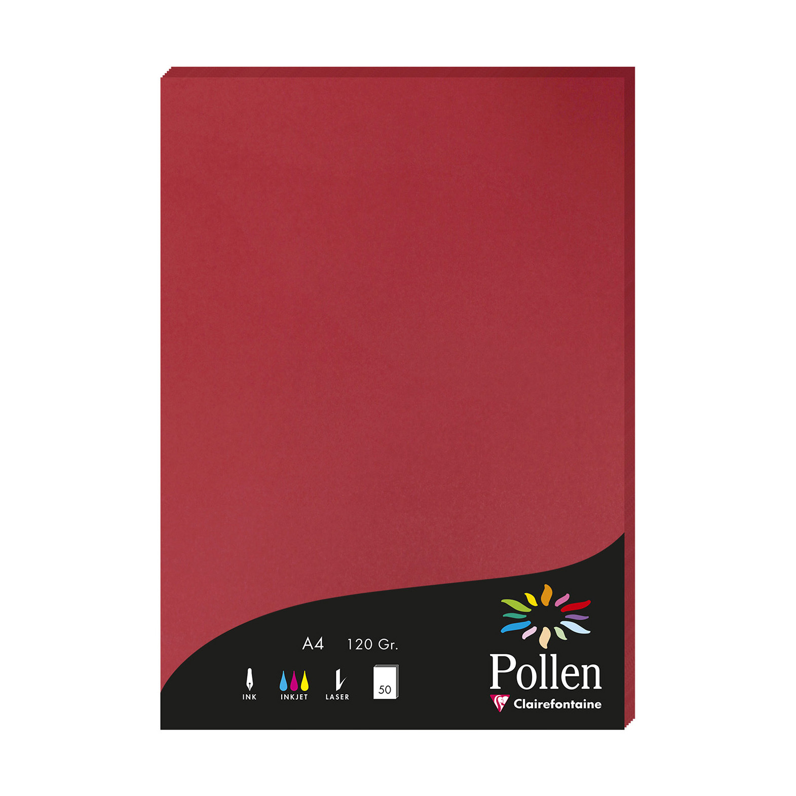 1 étui de 50 feuilles Pollen 210x297 mm 120g - Rouge groseille