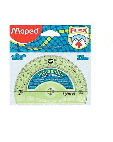 Rapporteur 180° base 12cm incassable flex