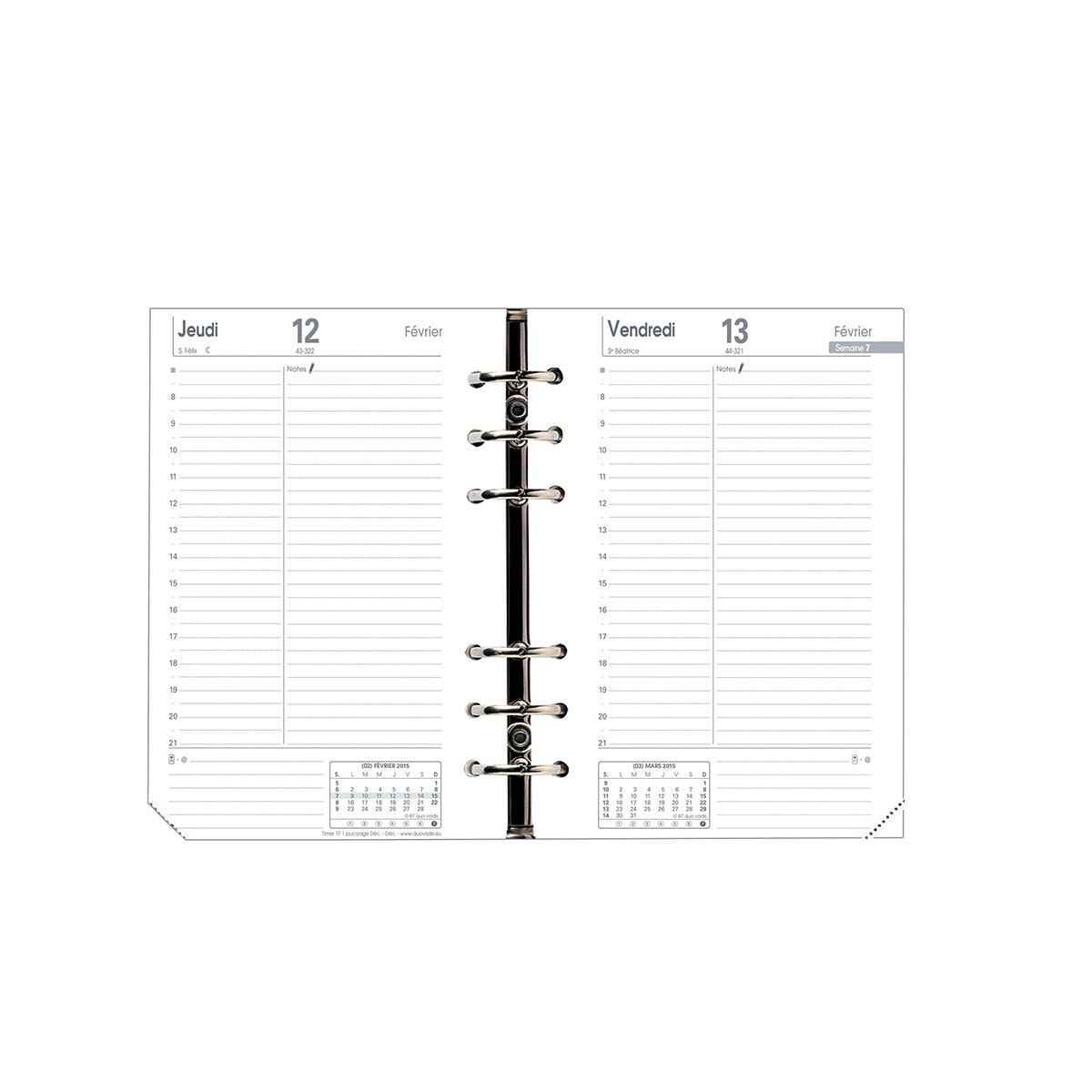 Recharge 2019/2020 pour organiseur - 10 x 17 cm - Timer 17 Prestige